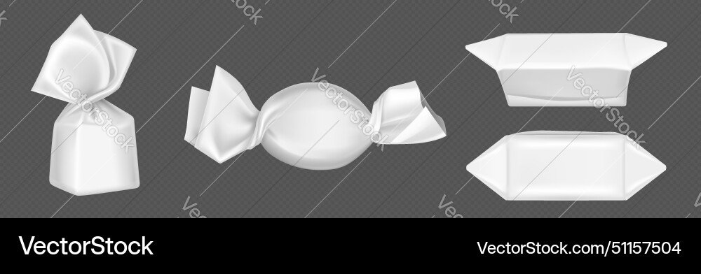 Chocolate candy wrapper mockup 3d blank pack Vector Image