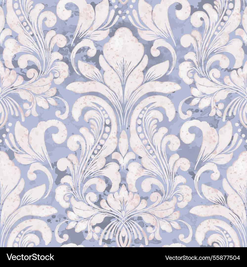 Damask seamless watercolor pattern element Damask seamless watercolor pattern element vector image