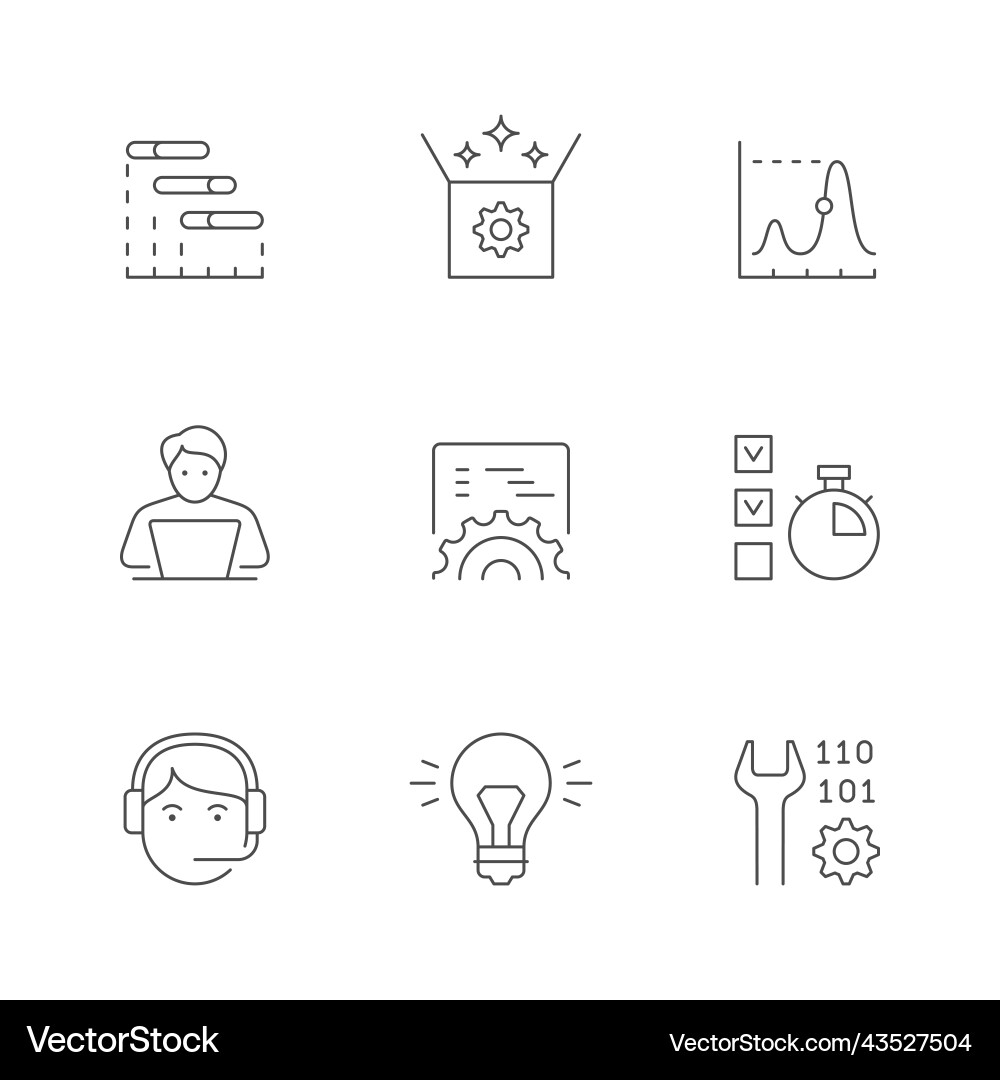 DevOps Line Icons Set vector image