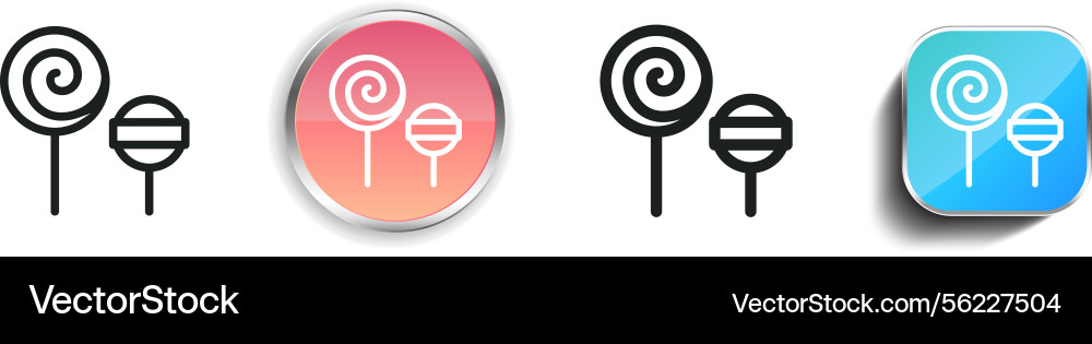 Lollipop icon thin linear regular and button Lollipop icon thin linear regular and button Vector Image