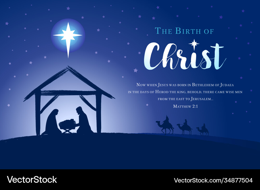 Nativity Scene - Bethlehem Star Vector Image