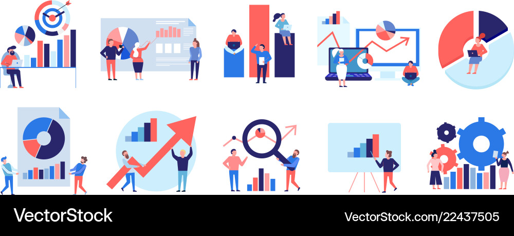 Data analysis color set Data analysis color set vector image