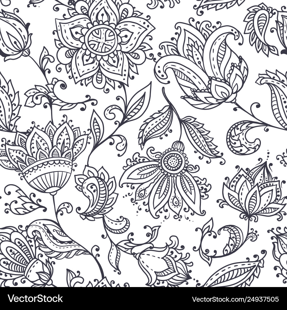 Floral Henna Mehndi Pattern vector image