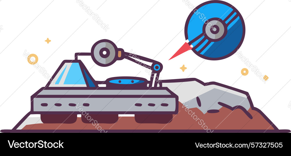 Futuristic record player with abstract elements vector image