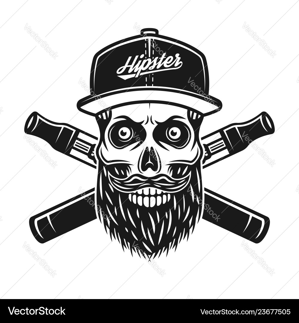 Hipster Skull with E-Cigarettes Vector Image