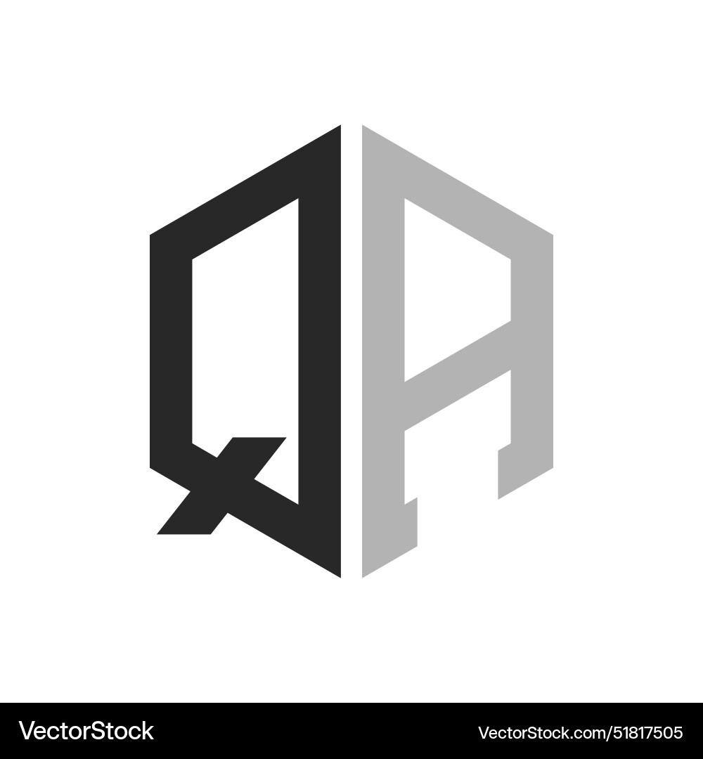 Modern unique hexagon letter qa logo design Vector Image