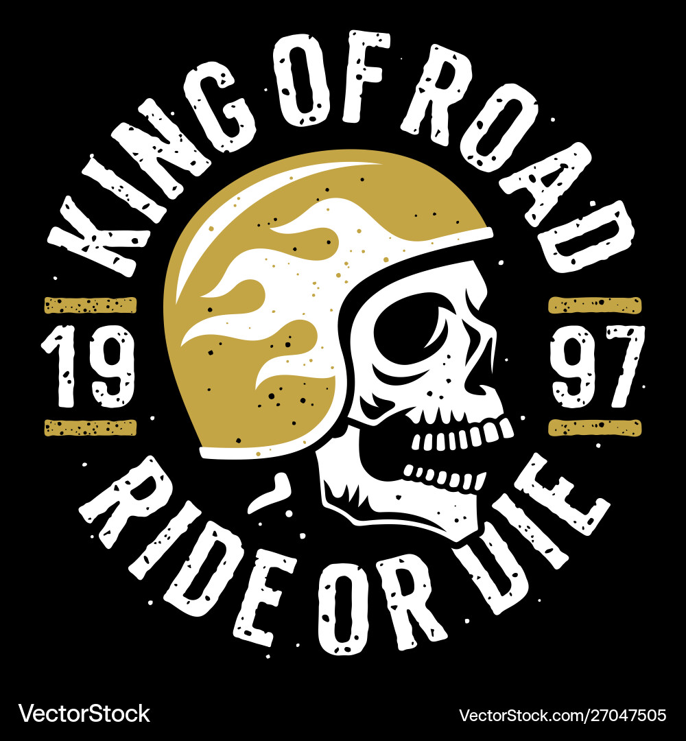 Motorcycle Skull T-Shirt Print Vector Image