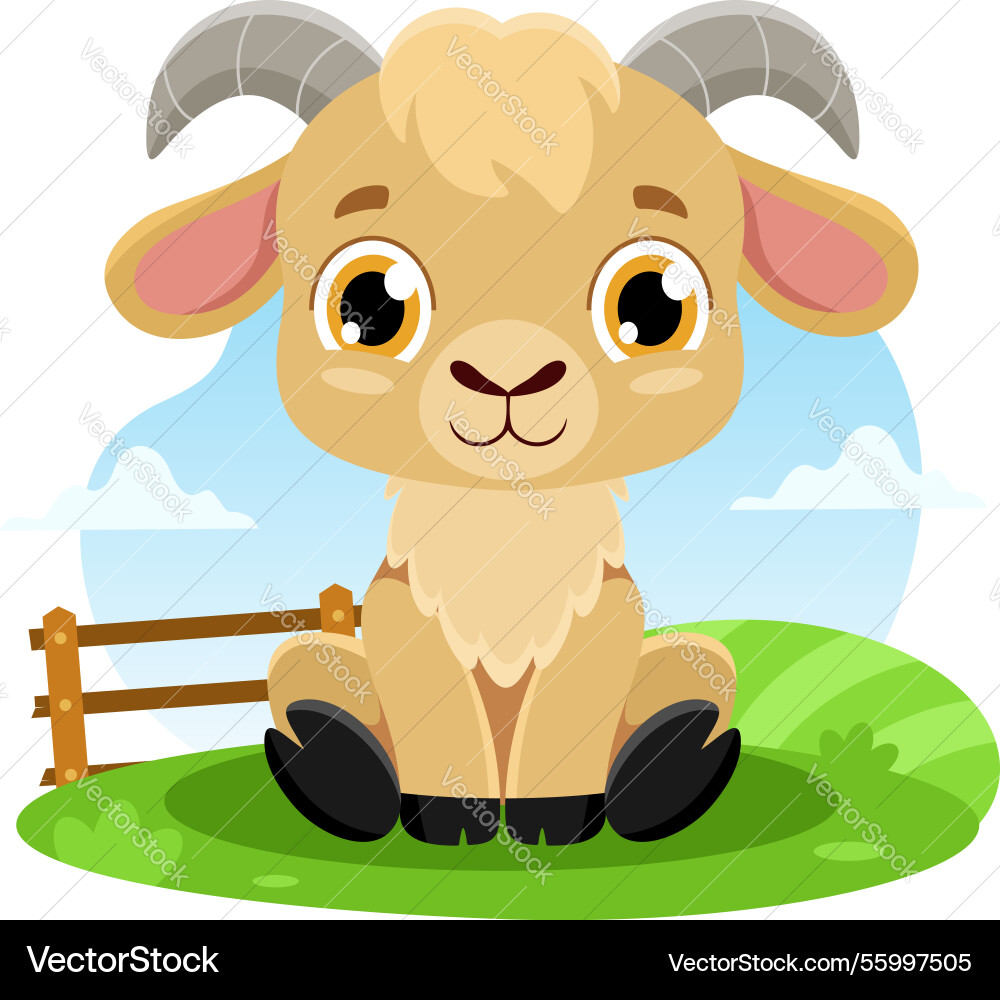 Süße Baby Ziegen Tier Cartoon Charakter Süße Baby Ziegen Tier Cartoon Charakter vektorbild