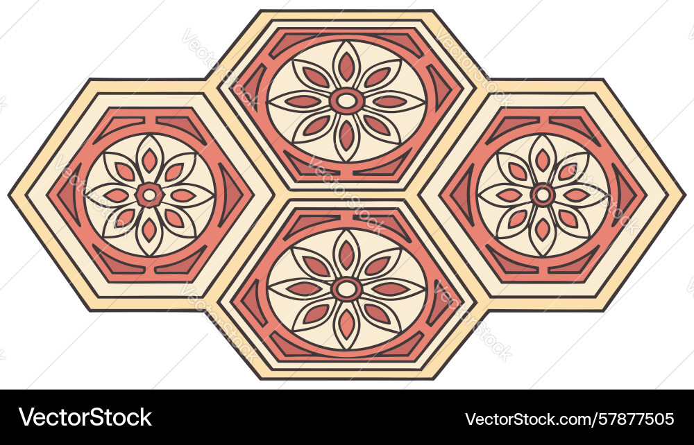 Stacked hexagonal geometric patterns decorative Vector Image