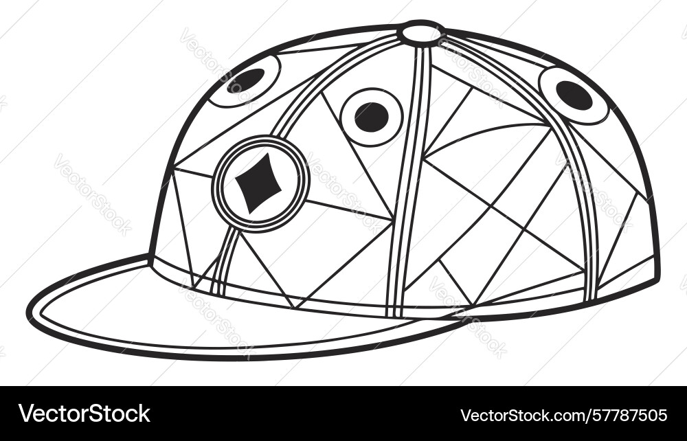 Stylized cap with abstract geometric patterns Vector Image