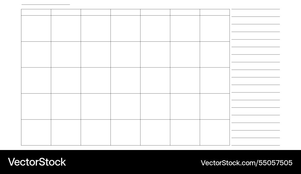 Table layout organized grid template minimal Vector Image