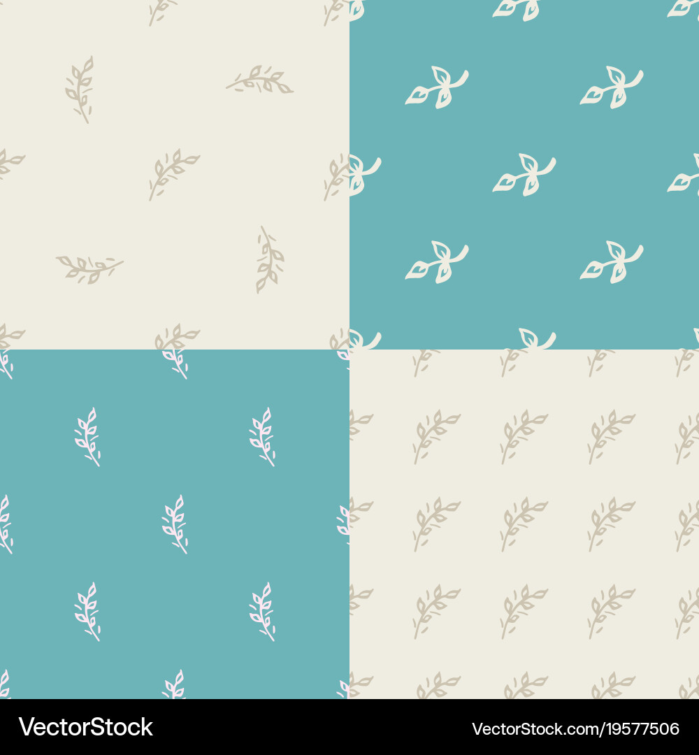 Abstract handdrawn seamless patterns set simple Vector Image