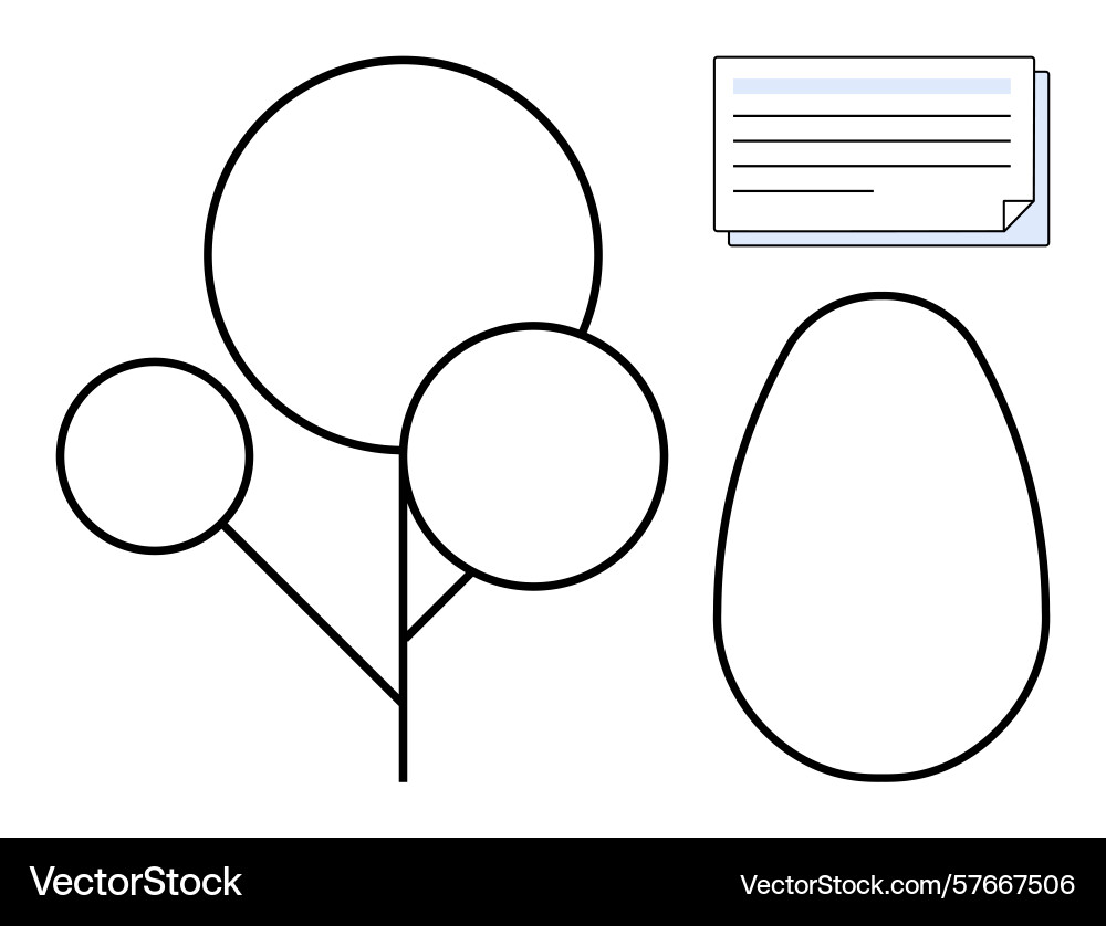 Abstract tree with circular branches rounded Abstract tree with circular branches rounded vector image