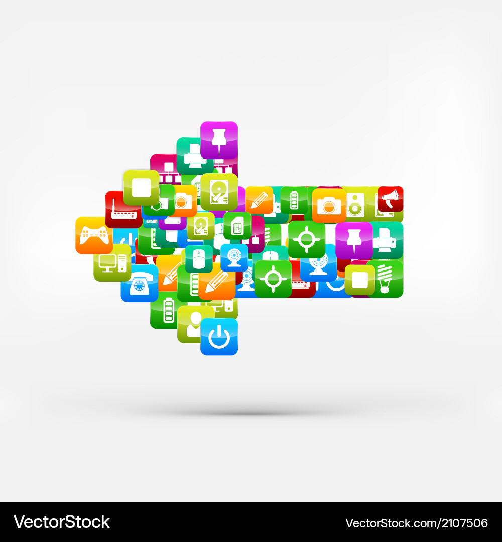 Application buttonsocial mediacloud computing Vector Image