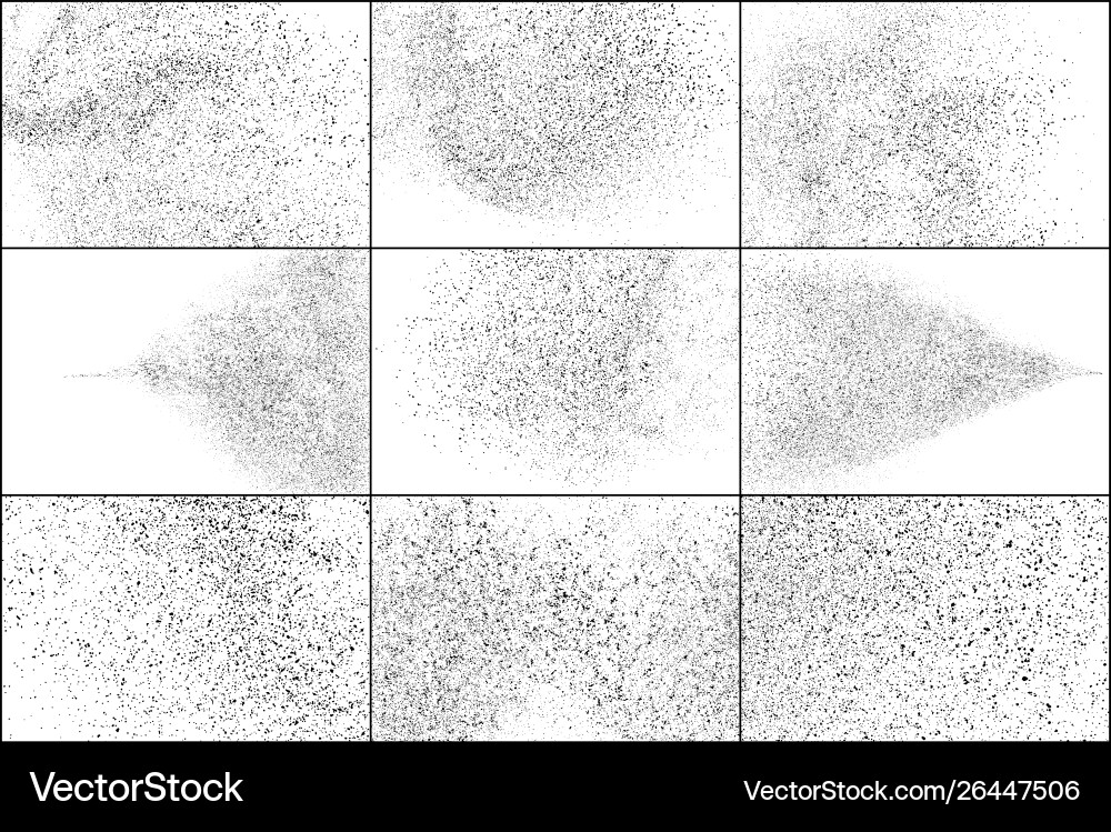 Dark rough noise particles set elements vector image