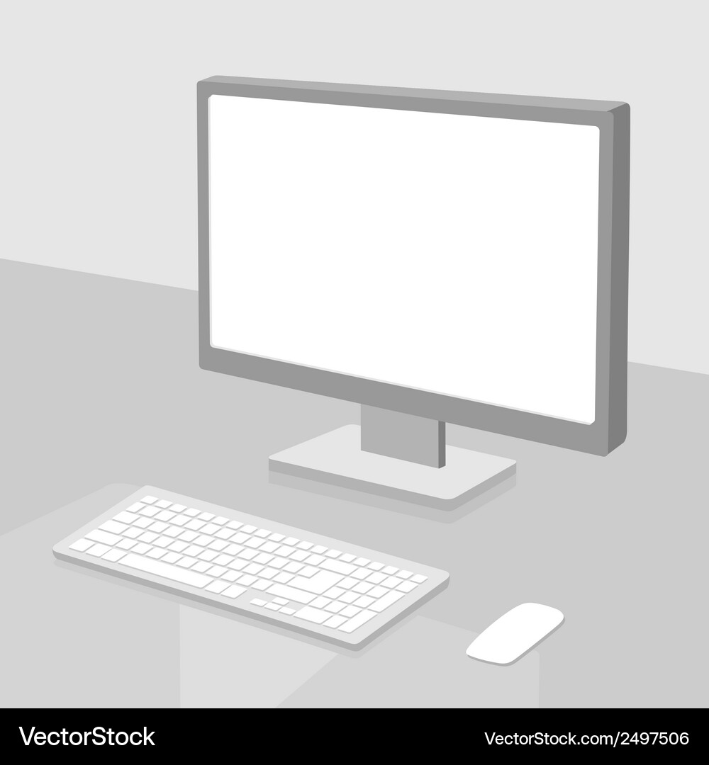 Desktop Computer Setup Vector Image