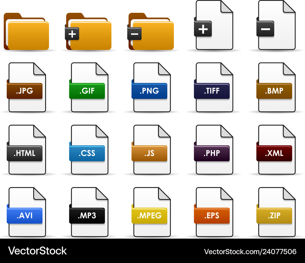 File Type Icons - Folder Set vector image