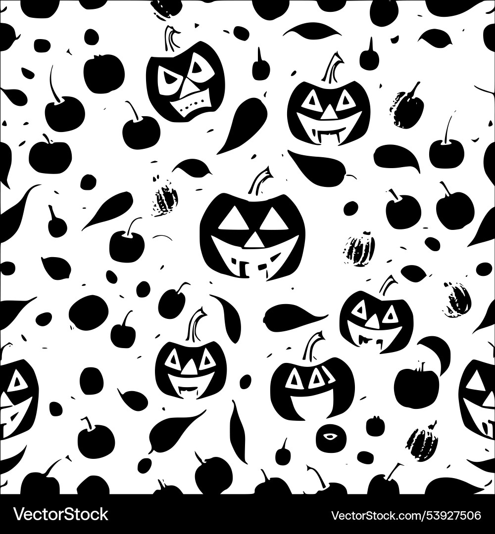 Jack o lantern abstract pattern seamless Vector Image