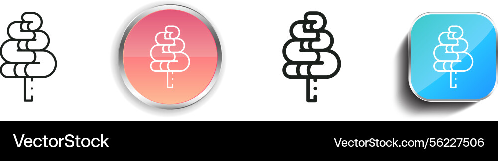 Lollipop icon thin linear regular and button vector image