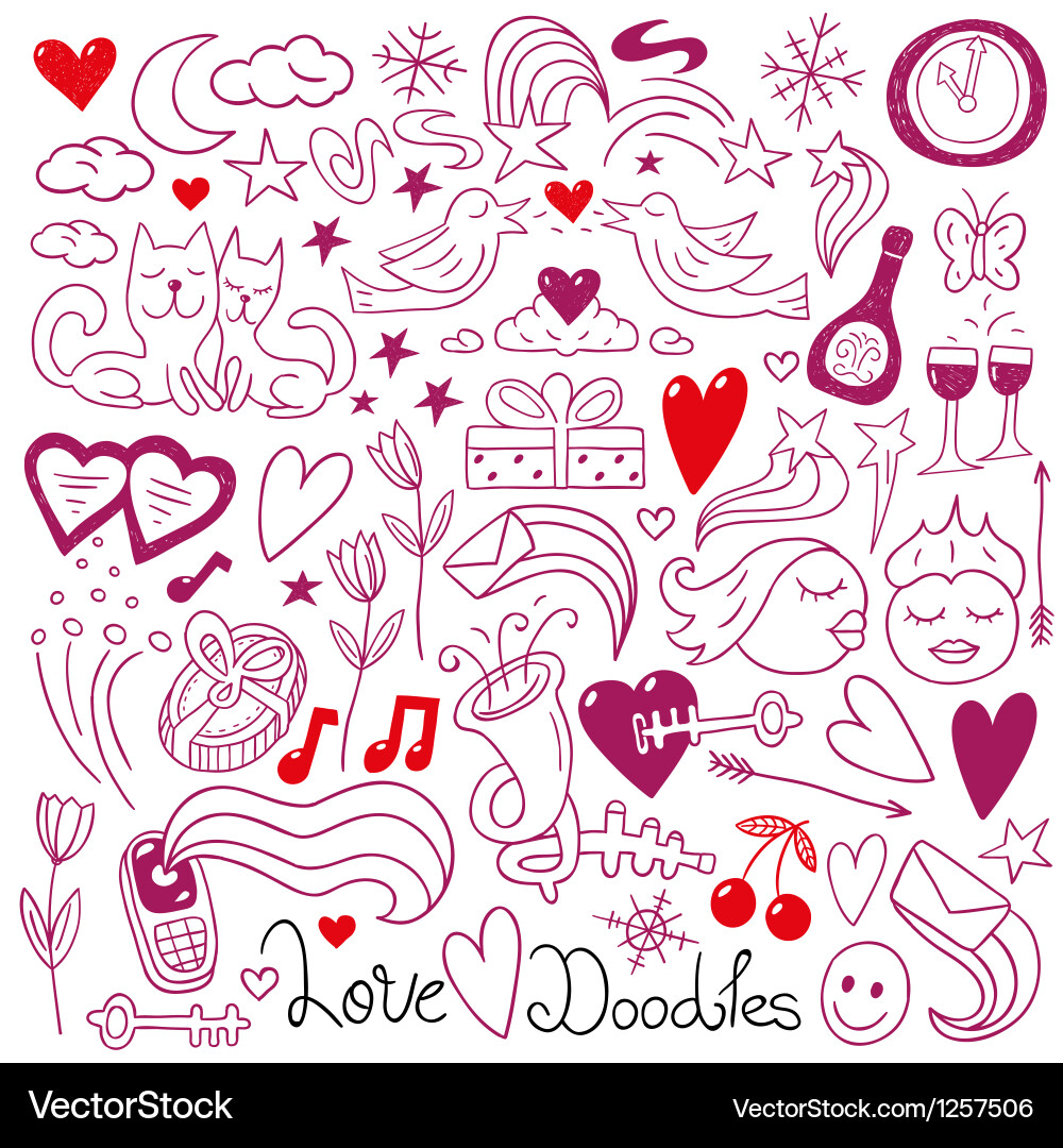 Love doodles Vector Image