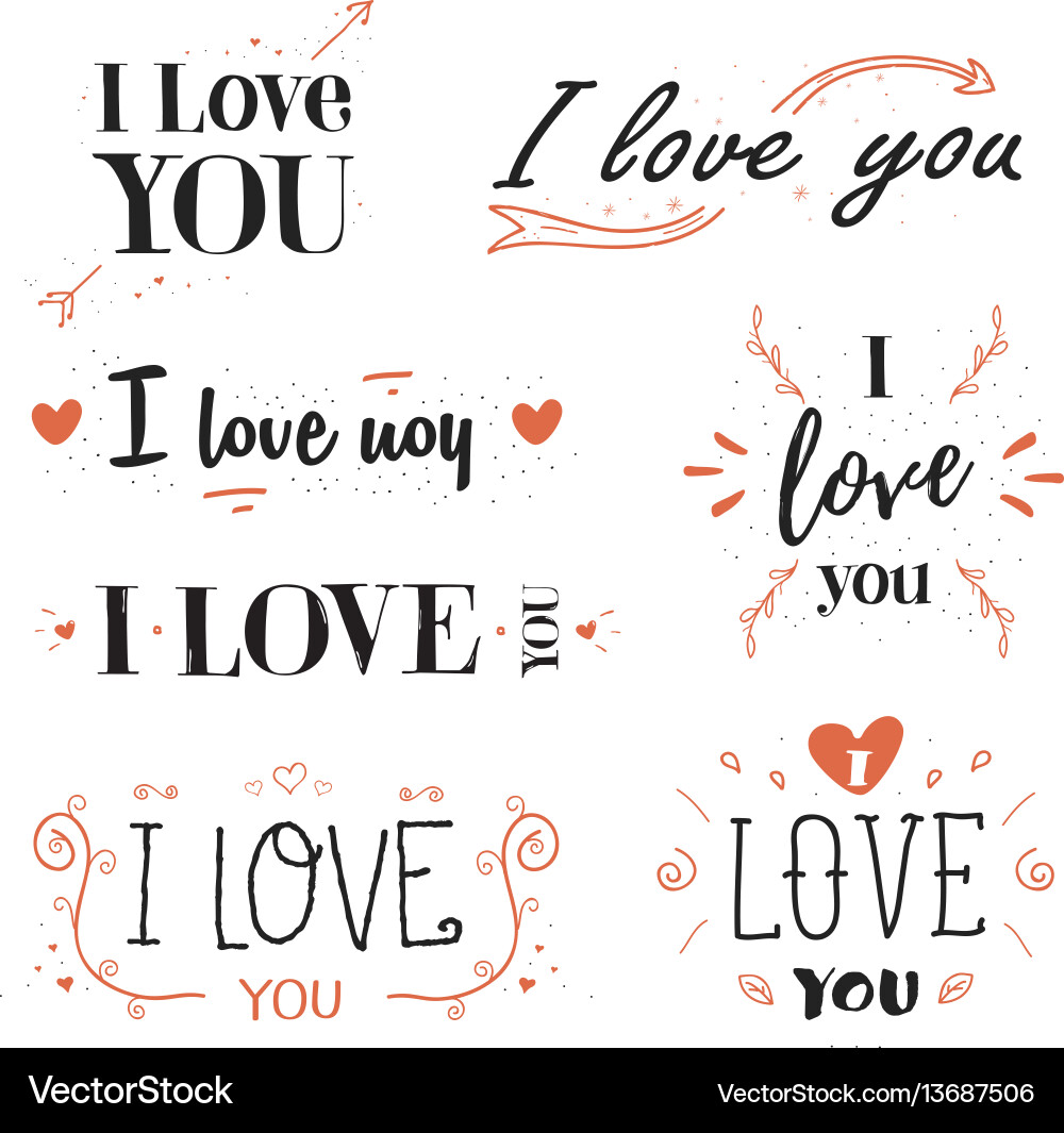 Romantic valentines day quote phrase i love you Romantic valentines day quote phrase i love you vector image