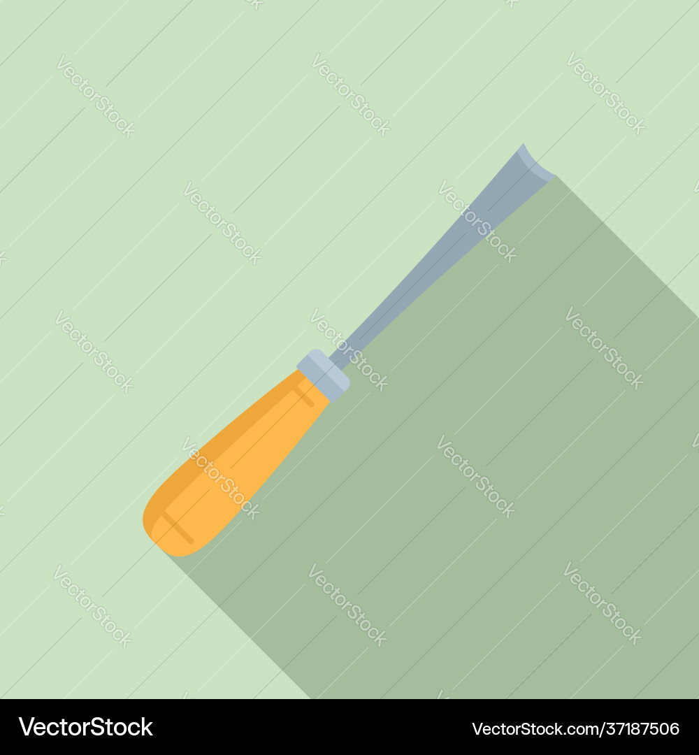 Round chisel icon flat style Round chisel icon flat style vector image