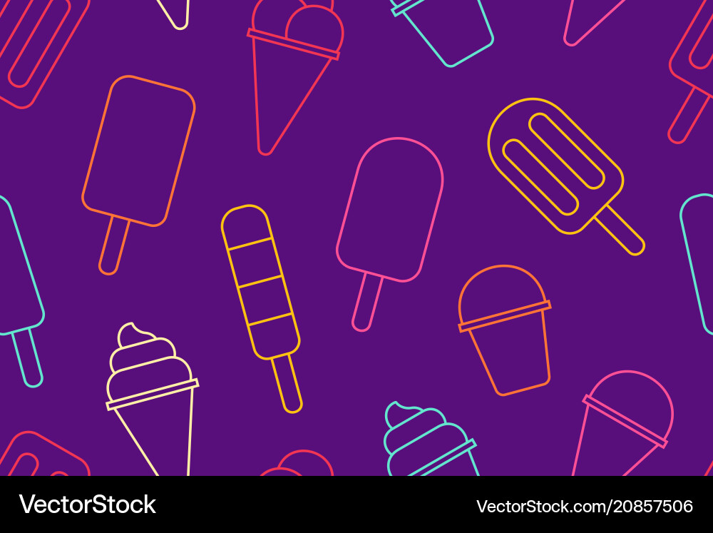 Seamless pattern with colorful different ice cream Seamless pattern with colorful different ice cream vector image
