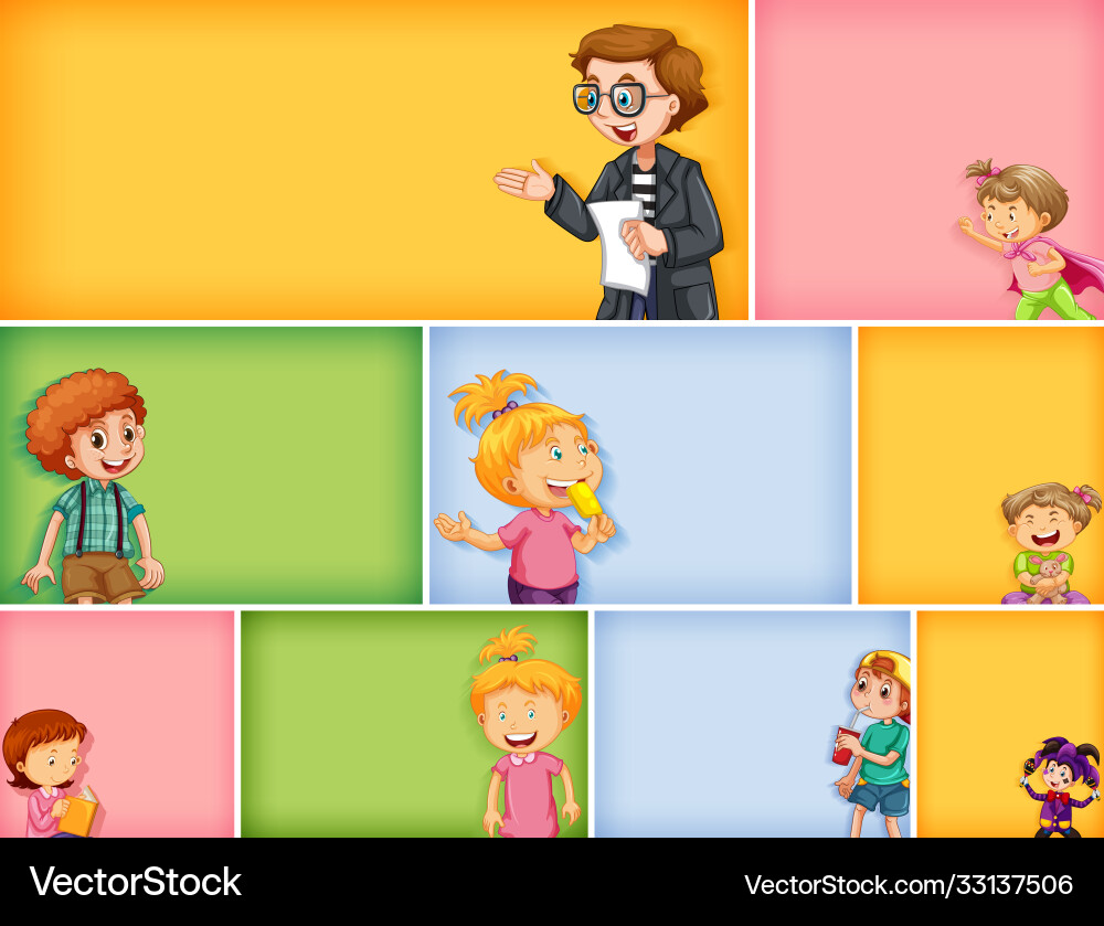 Set different kid characters Set different kid characters vector image