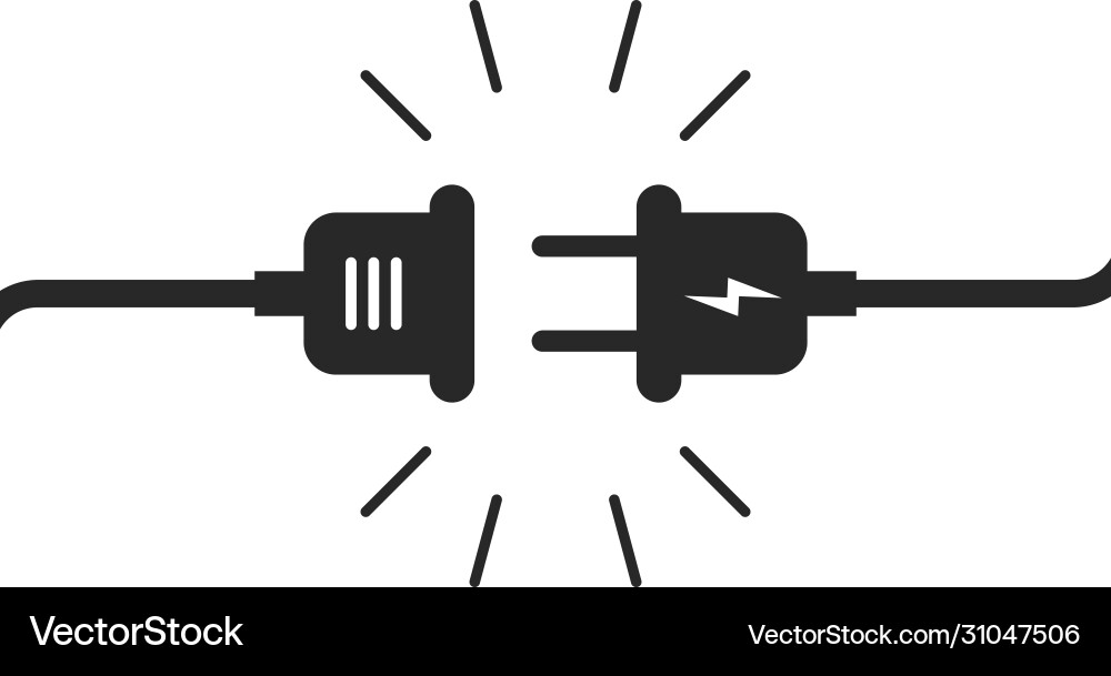 Socket plug isolated icon connection Socket plug isolated icon connection vector image