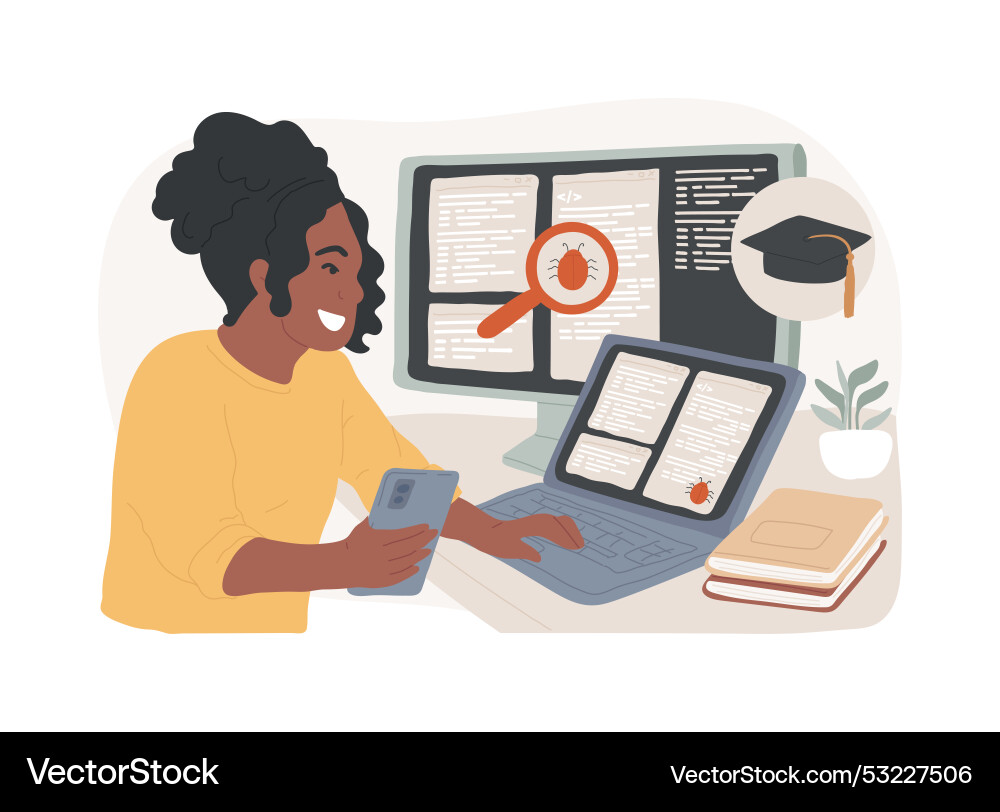 Software Testing Course Isolated Cartoon Vector Image