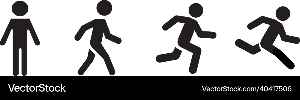 Stick figure walk and run Stick figure walk and run Vector Image