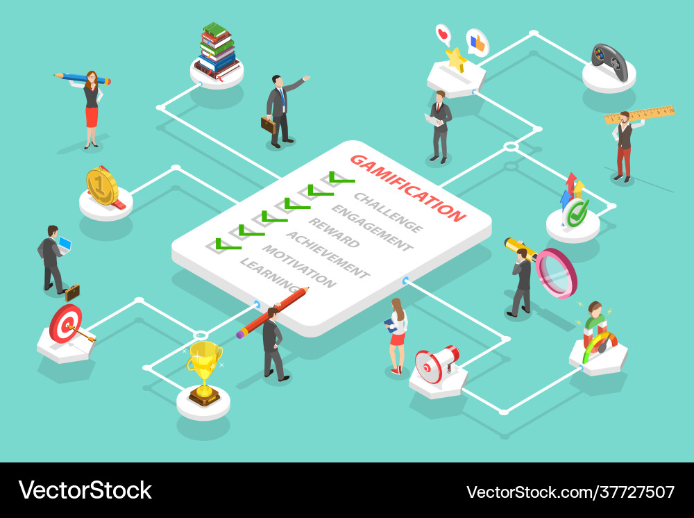 3d isometric flat conceptual Royalty Free Vector Image