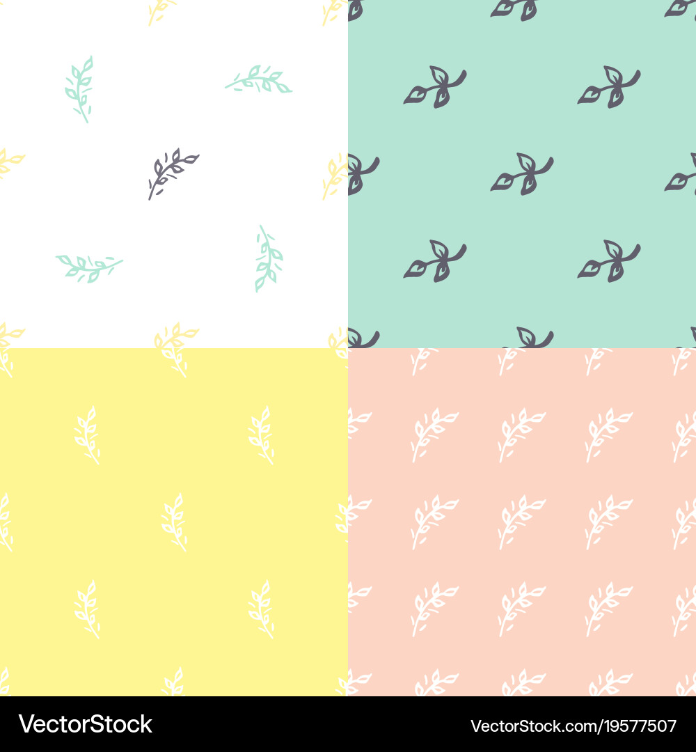 Abstract handdrawn seamless patterns set simple Vector Image