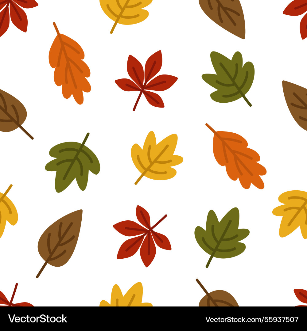 Autumn Leaf Pattern - Maple & Oak Vector Image