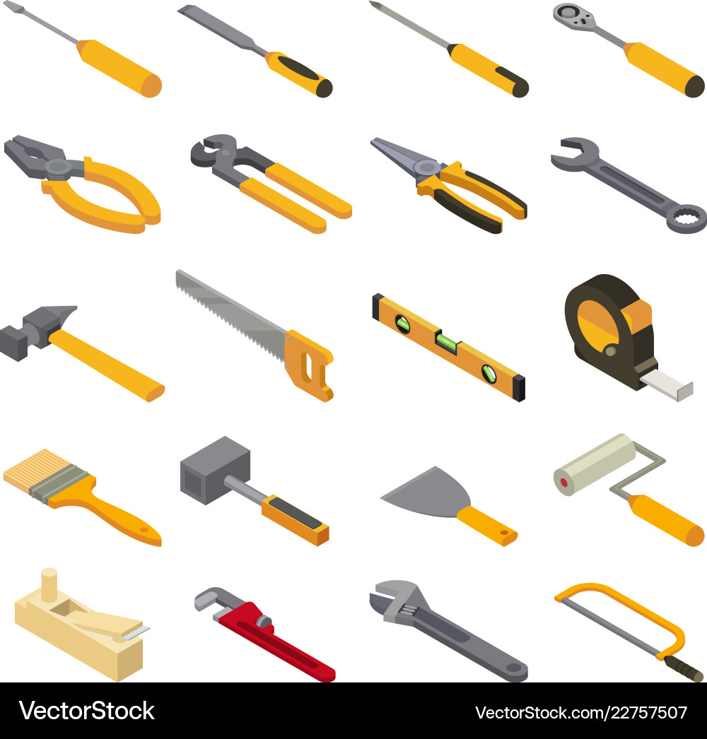 Construction Hand Tools Set – Royalty-Free Vector | VectorStock, image size:1000x1046