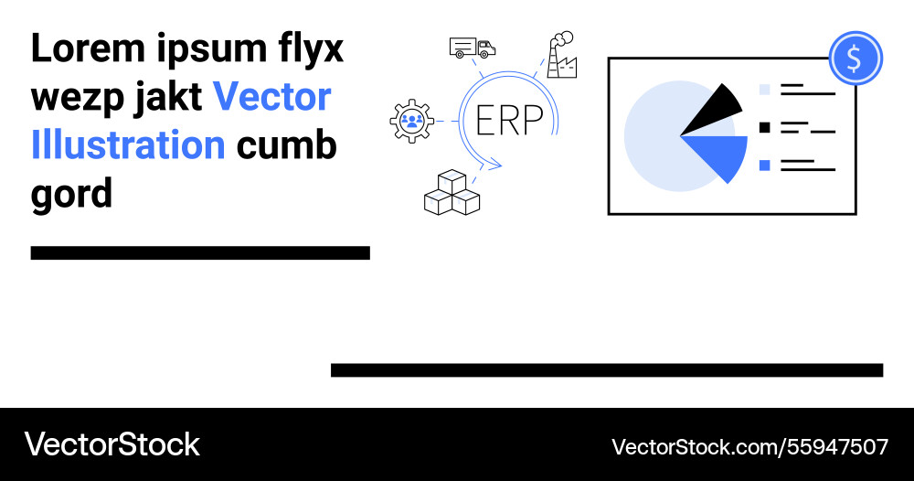 Erp system workflow with analytics dashboard Erp system workflow with analytics dashboard vector image