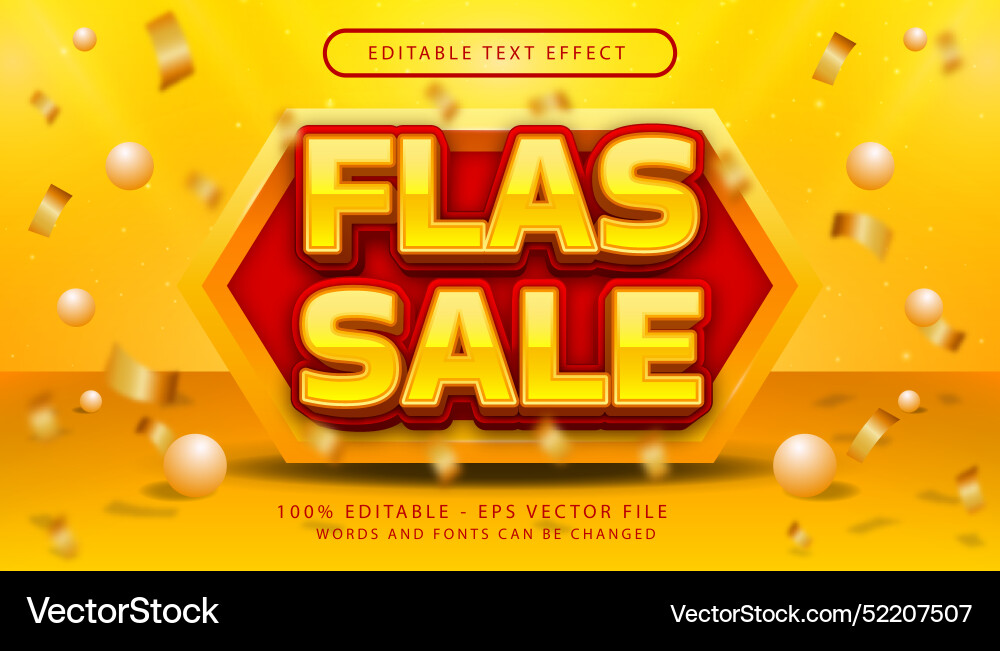 Flash sale 3d text effect and editable Flash sale 3d text effect and editable vector image