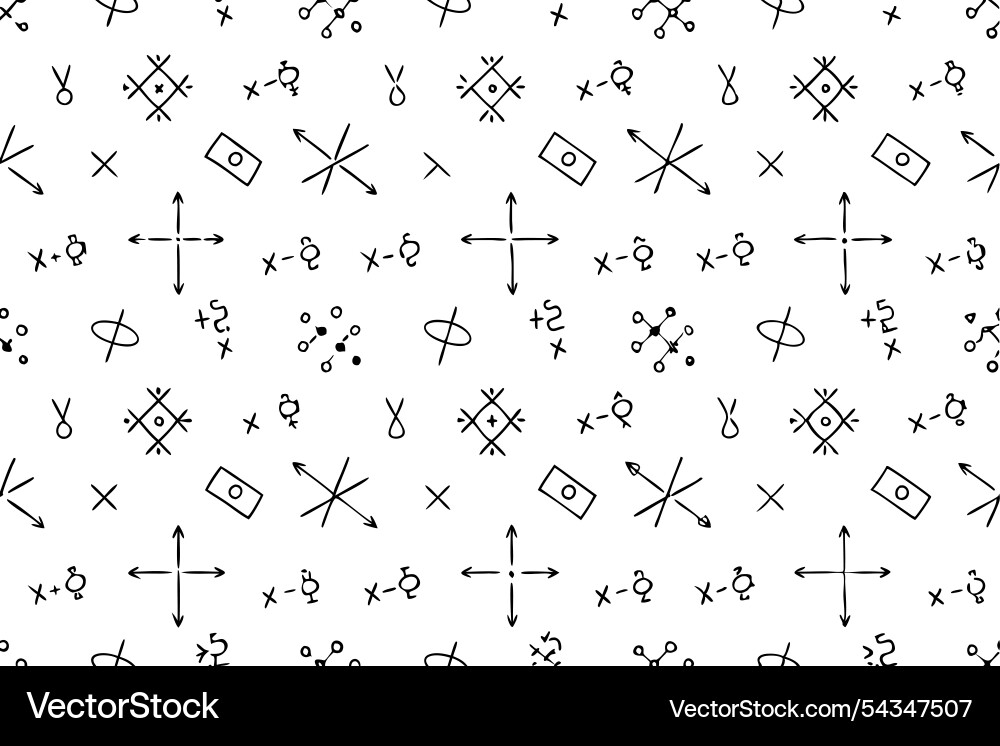 Mathematical seamless pattern with handwritten Mathematical seamless pattern with handwritten vector image