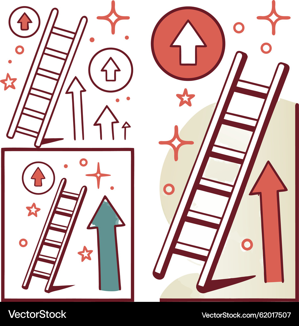 Progression steps collage ladders stairs – Royalty-Free Vector ...