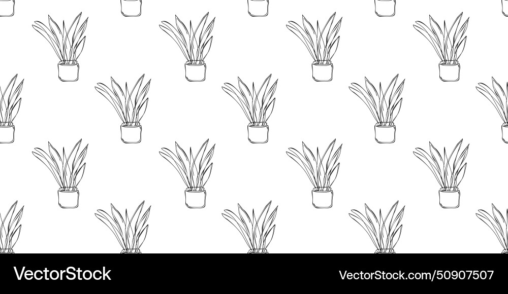 Seamless botanical pattern in outline style Seamless botanical pattern in outline style Vector Image