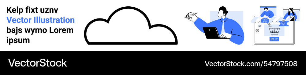 Cloud computing with business analysis by team Vector Image