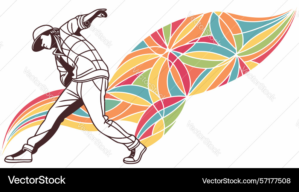 Dynamic baseball player abstract art design Vector Image