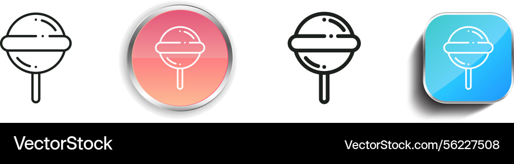 Lollipop icon thin linear regular and button vector image