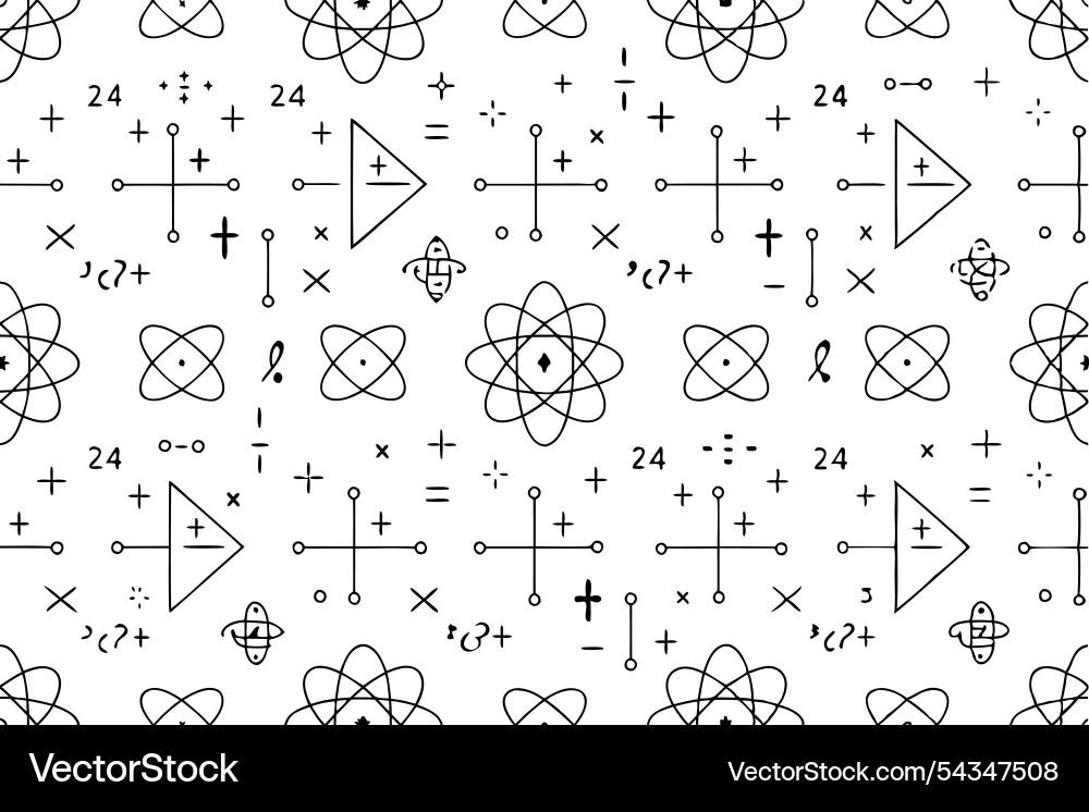 Mathematical seamless pattern with handwritten Mathematical seamless pattern with handwritten vector image