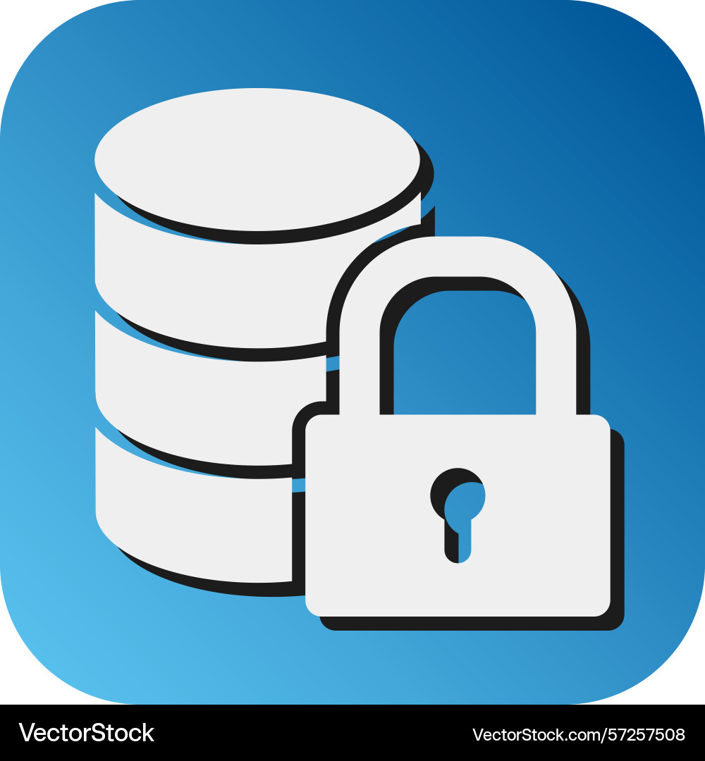 Secure data glyph gradient background icon vector image