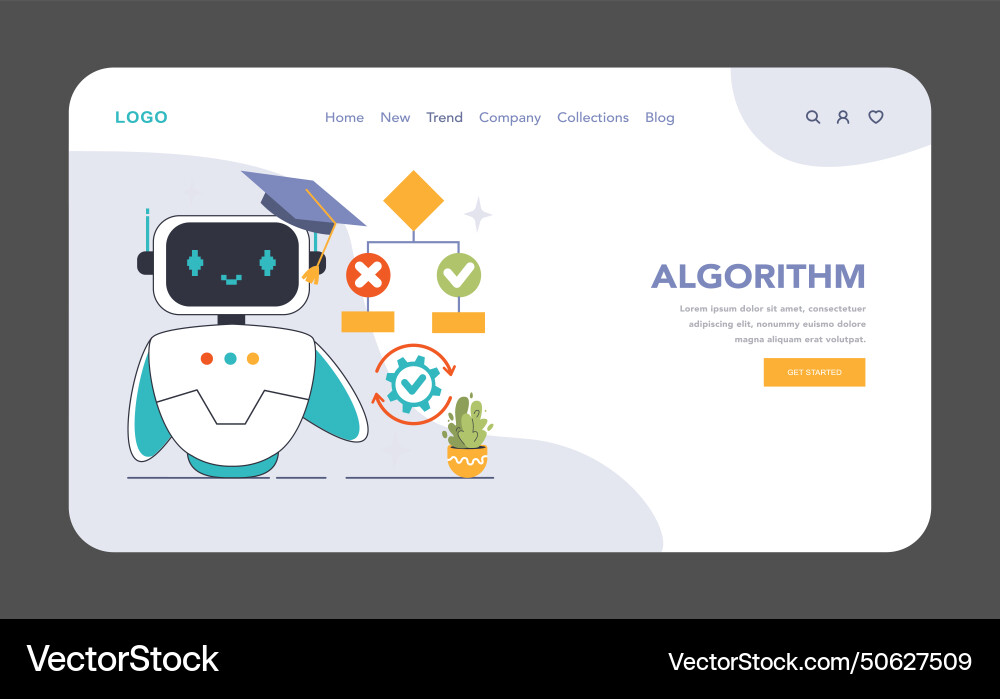 Algorithm concept flat Vector Image