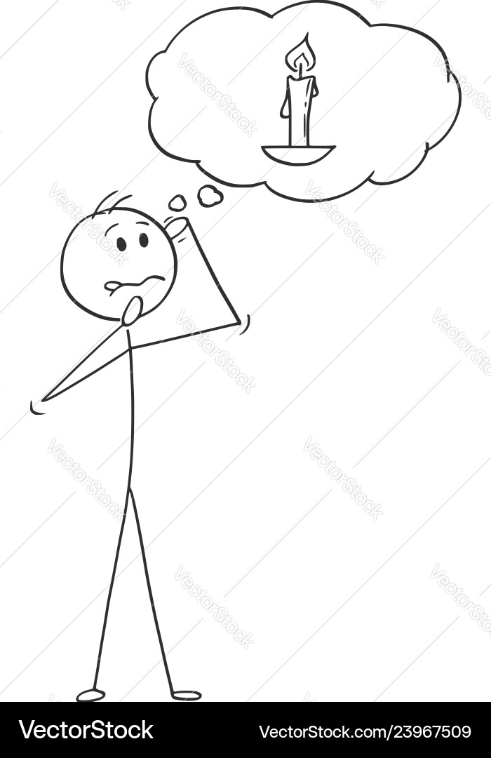 Cartoon man or businessman thinking hard Vector Image