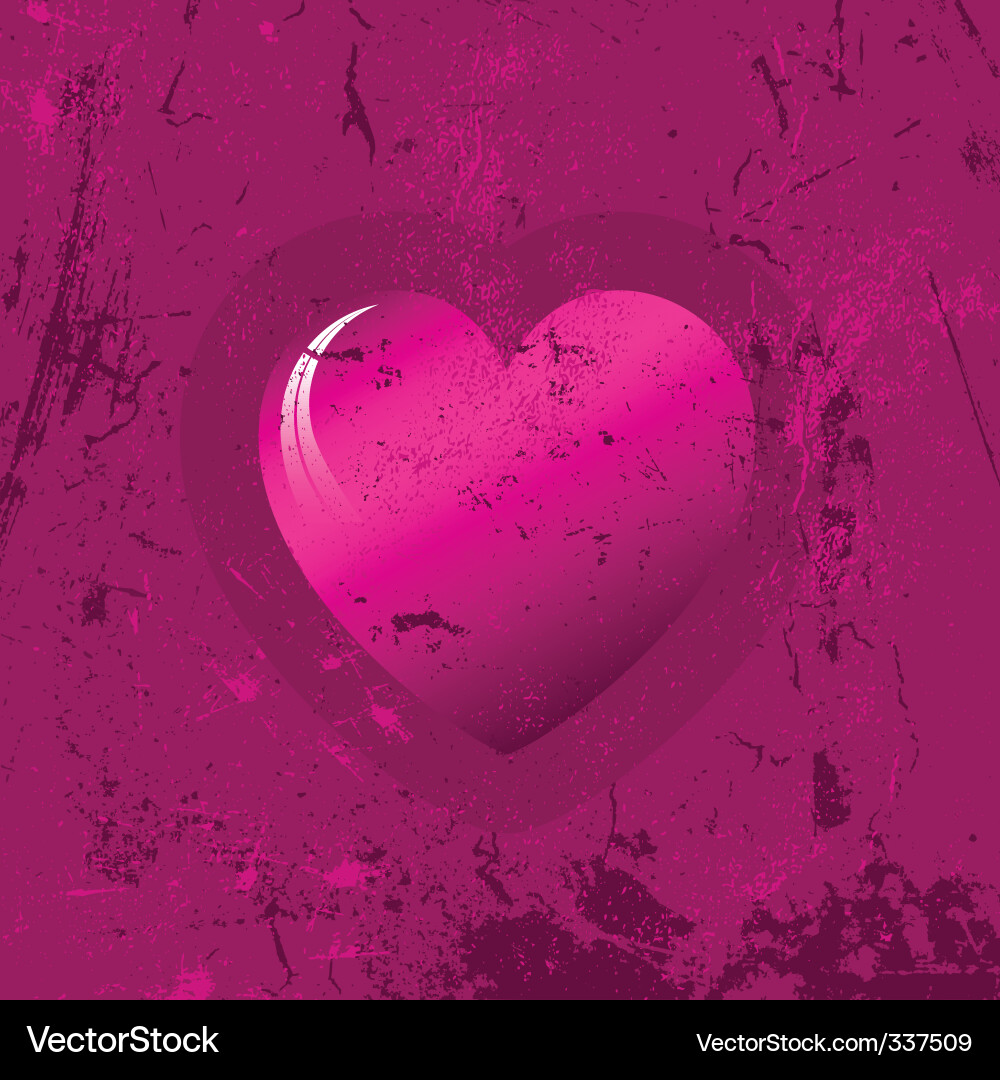 Grunge Heart Background Vector Image