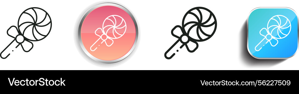 Lollipop icon thin linear regular and button vector image
