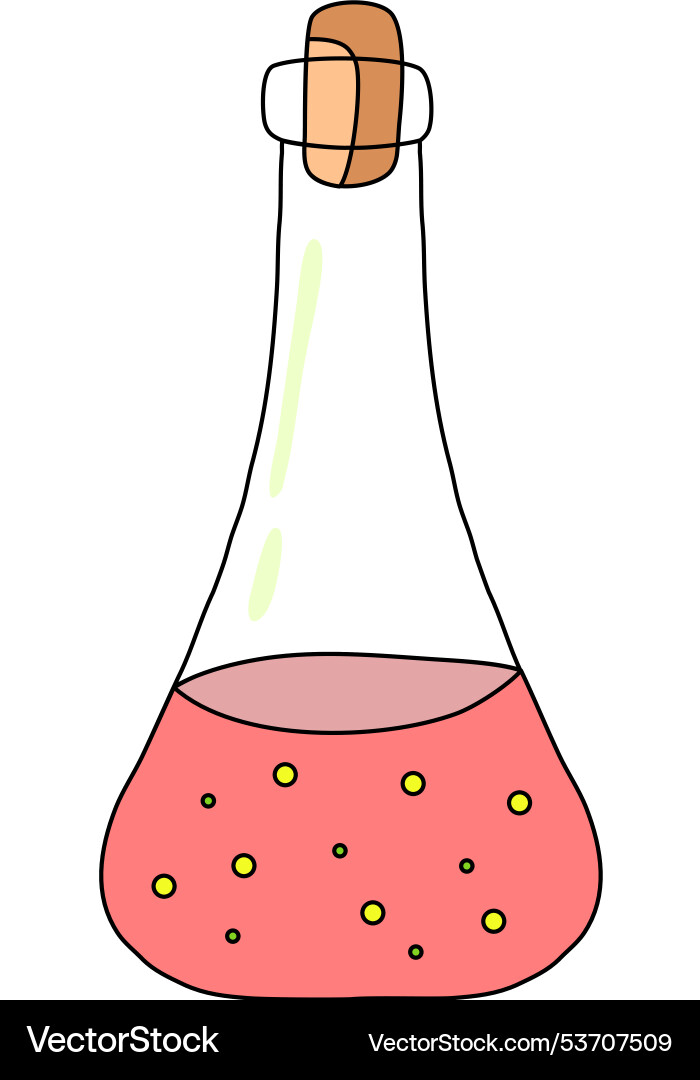 Magical potion in a flask with bubbles Vector Image